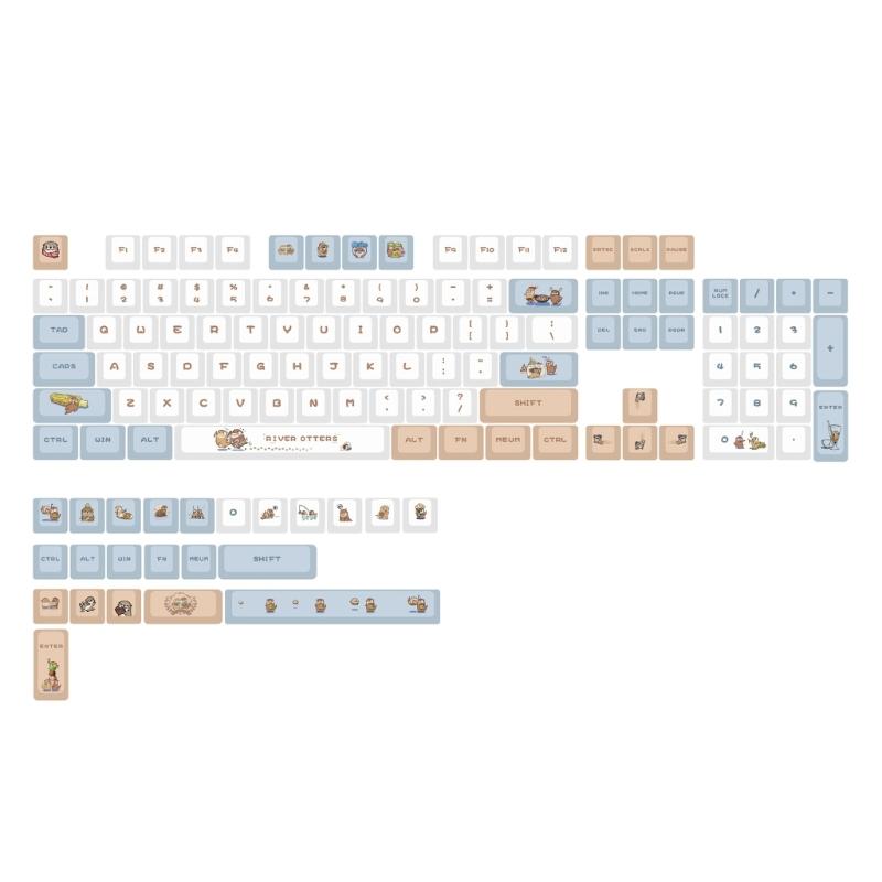 Keycaps 127PCS LittleOtter Keycaps XDA File Full Set Keycap DyeSubbed Thick PBT for Gaming Mechanical Keyboard