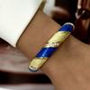 Dripping Oil Enamel Cuff Bracelet Flower Wide Cuff Bangle Retro Geometric Cloisonne Bangle  Women