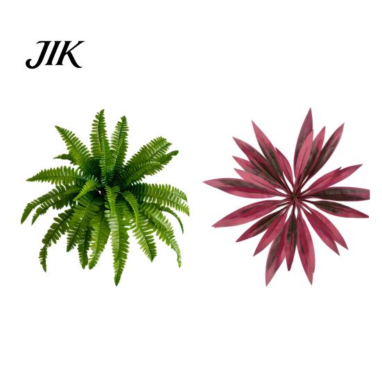 Fake Hanging Plants for Patio UV-Resistant Artificial Fern And Red Dracaena Decorative Plants, Lifelike Faux Full Lush Easy Clean Greenery Plant Ferns