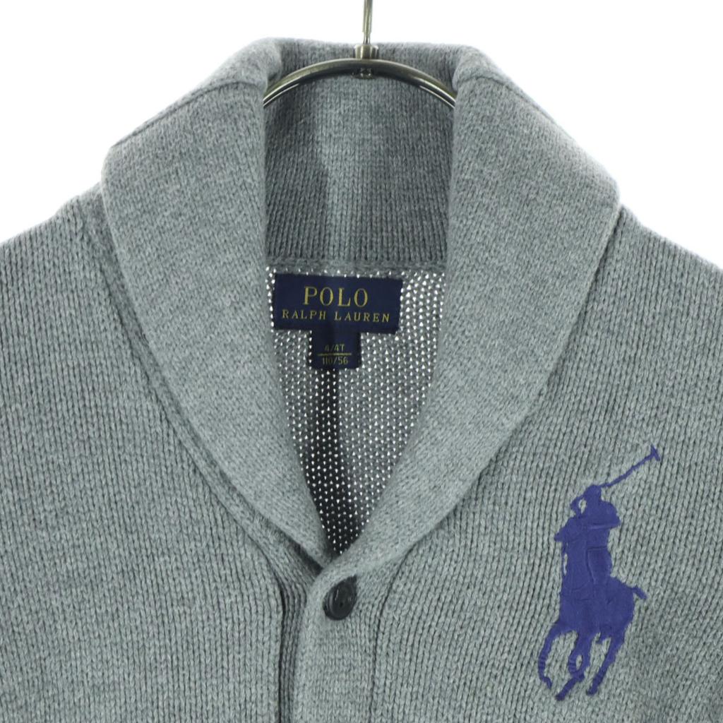 Ralph Lauren Большой пони Кардиган с длинным рукавом и шалевым воротником 110 серый Детский Б/у