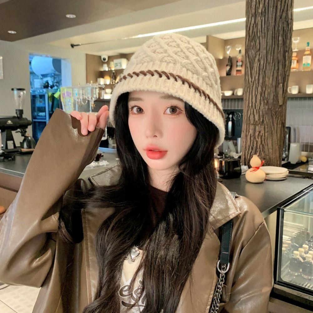 Hollow Out Crochet Pullover Hat Bohemian Style Winter Weave Cap Apparel Accessories