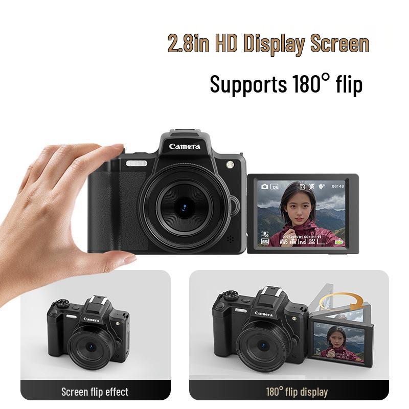 DC101 Mirrorless DSLR Camera with 68MP, Viewfinder, HD Beauty Selfie, and Retro Filters