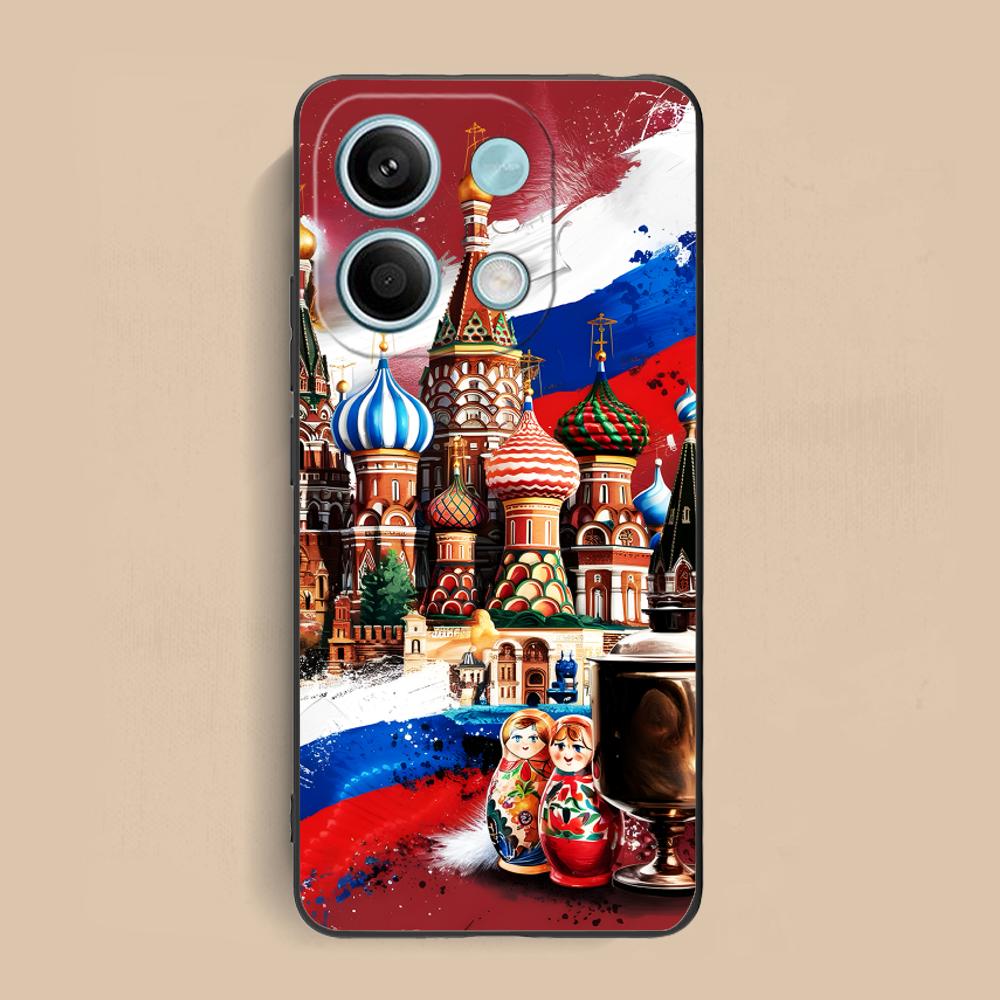Russia Flag Matte TPU Mobile Phone Case for Xiaomi Redmi 15 14 13 12 A5 3 2 1 C Plus 4G 5G Colorful Printing Cover