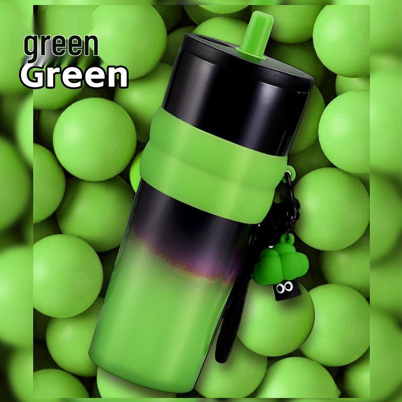 Термокружка из нержавеющей стали 316 Aurora с ручкой и соломинкой - Креативная автомобильная кружка