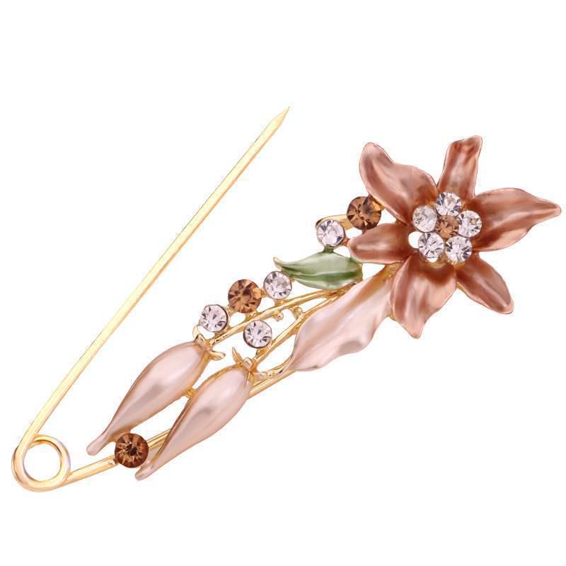 Tulip Corsage Safety Pin Brooch - Anti-Exposure Lapel Pin for Cardigans and Coats