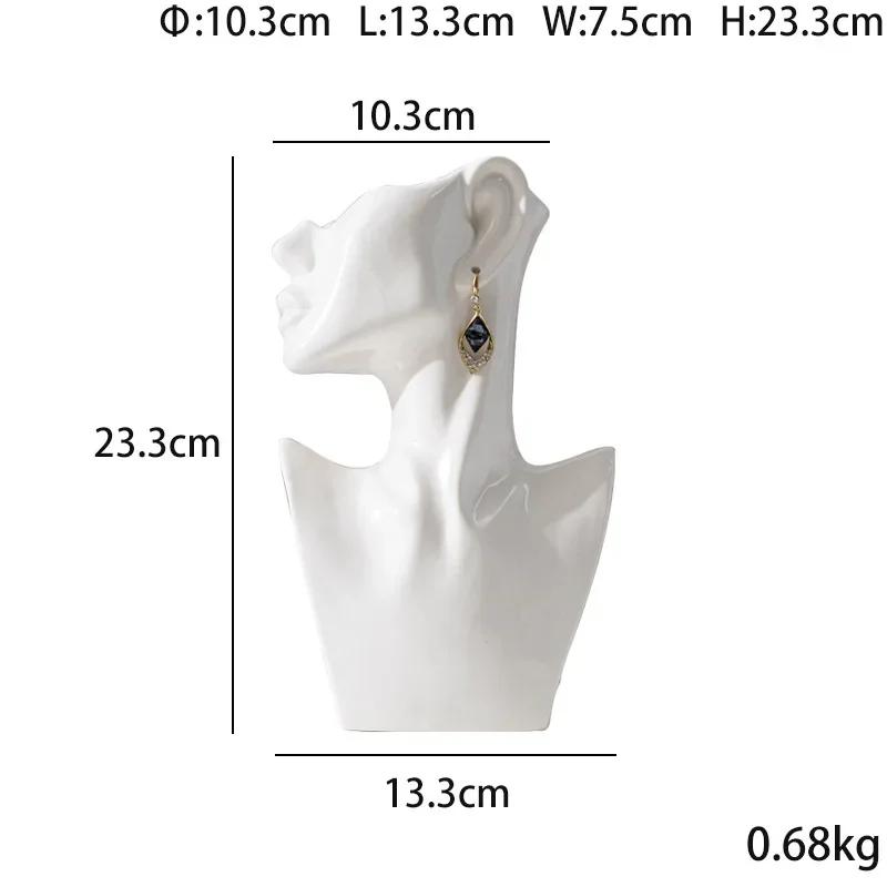 Modern Art Abstract Side Face Vase Head Ceramic Vase Dried Flowers Table Decoration Living Room Office Decoration Home Decor