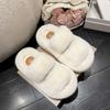 Winter Women Home Indoor Casual Fuzzy Slippers Female Flip Flops Fluffy Shoes Cross Slides Ladies Soft Plush Slippers Size 35-41