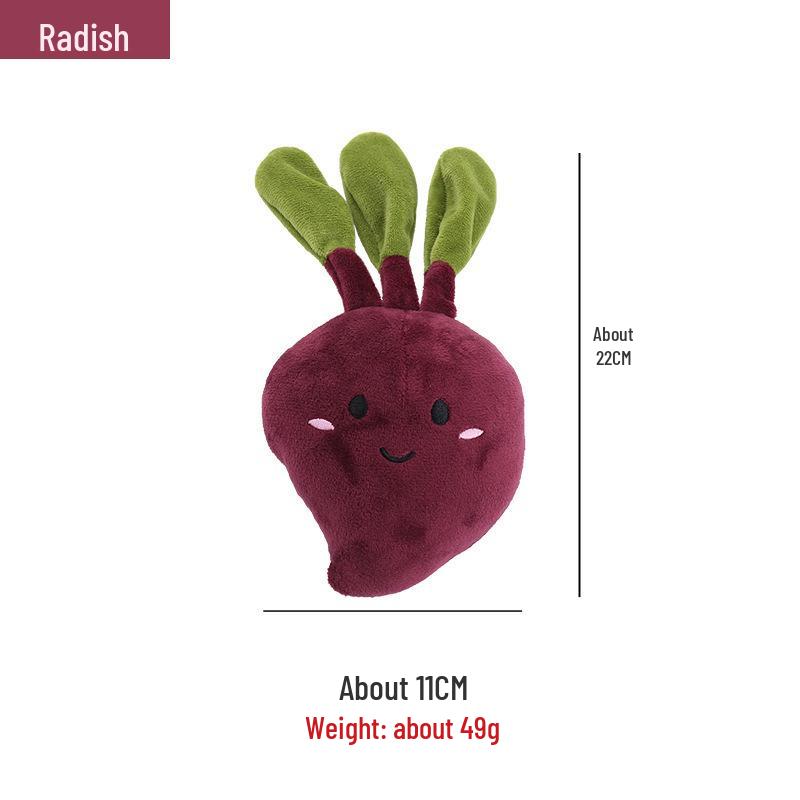 Плюшевые пищащие игрушки для собак в виде овощей и фруктов