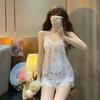 Ice Silk Pajamas, Women's Floral Suspender Shorts, Two-piece Summer Thin Lace Girl Home Outfit