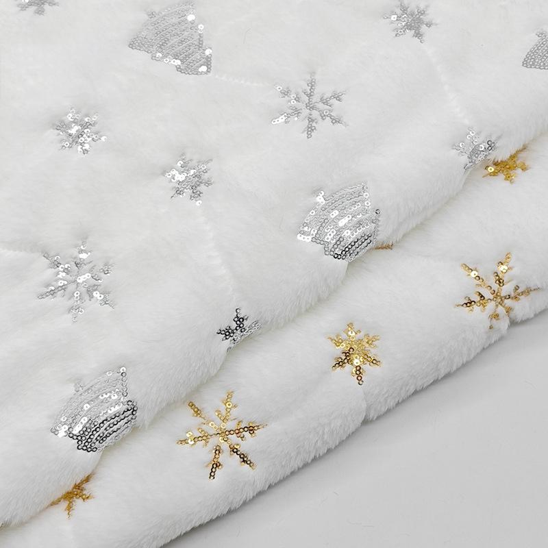 0,5 м/1 м Ткань с пайетками, вышивкой, снежинками и елками, искусственный кроличий мех для шитья подушек, рождественских изделий, плюшевая ткань для рукоделия