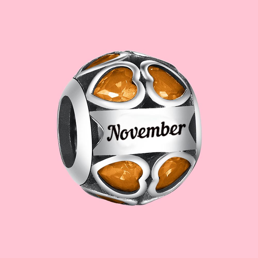 S925 Серебряный круглый камень с вырезом в форме сердца, очаровательная бусина, подходит для оригинальных ювелирных изделий своими руками для женских подарков на день рождения