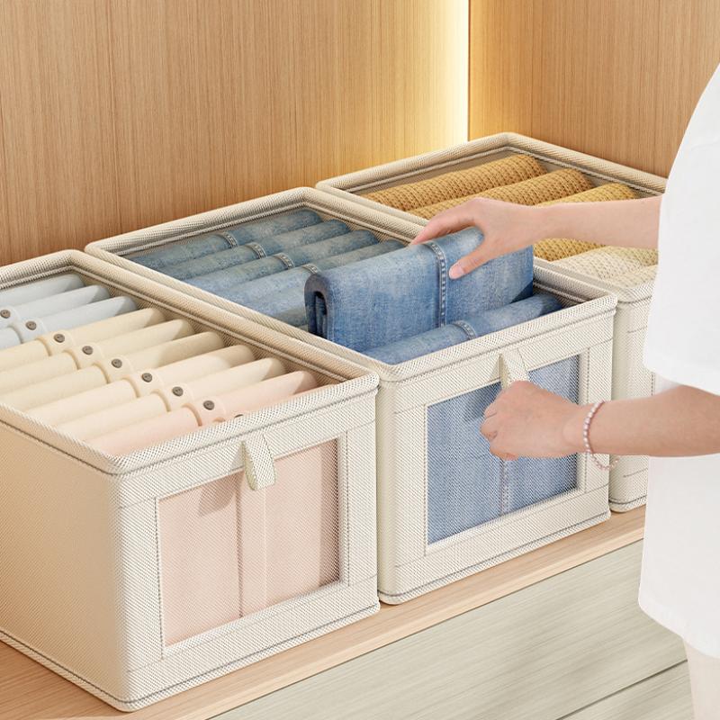 Видимый ящик для хранения гардероба с крышкой, пылезащитный ящик, ящик для хранения одежды, ящик для хранения футболок, джинсов, нижнего белья, брюк, органайзер