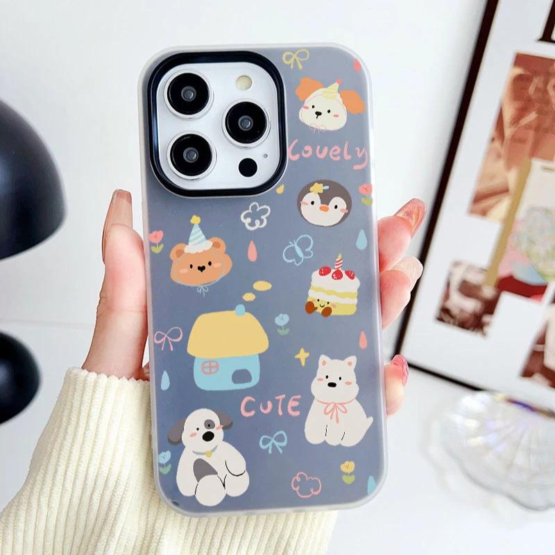 Домашний щенок Подходит для чехла для мобильного телефона Apple 16/17promax iPhone15 Кожаная наклейка Кожаный скраб 13/12 Желе 14