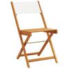 Garden Chairs 8 Pcs Foldable Cream White Fabric and Solid Wood
