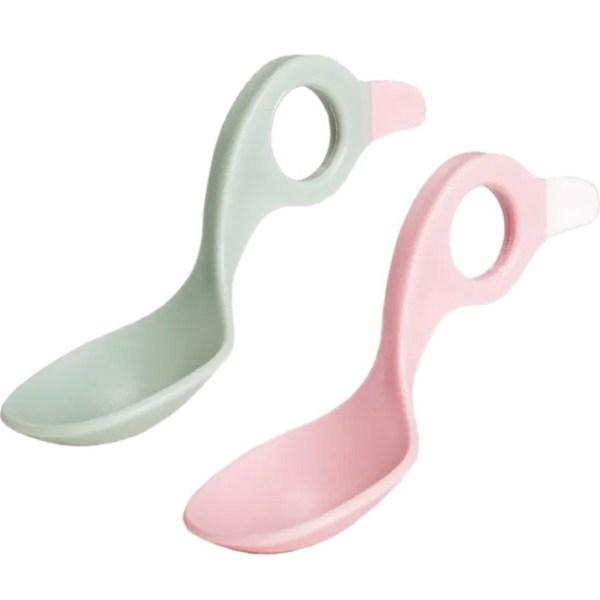 I Can Spoon Infant Self-Spoon Set of 2, Green, Pink, 1 Set