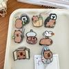 Acrylic Cartoon Capybara Clip Stationery Cute Capybara Photo Clip Capybara Paper Clip  Scrapbook