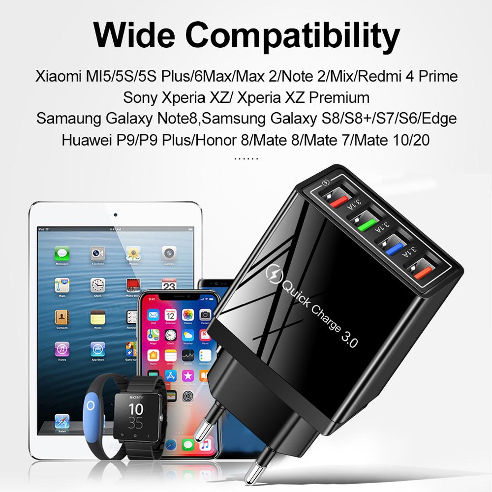 EU US Plug USB зарядное устройство Multi Port 4 USB быстрая зарядка для телефона адаптер планшета портативное настенное зарядное устройство быстрая зарядка для Poco