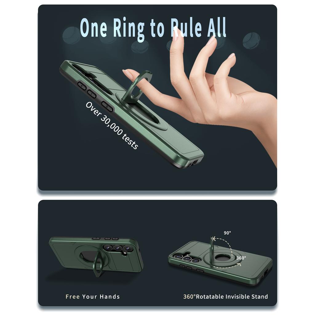 For Samsung Galaxy S25/S24 Magnetic Case Slide Camshield TPU + PC Kickstand Phone Cover