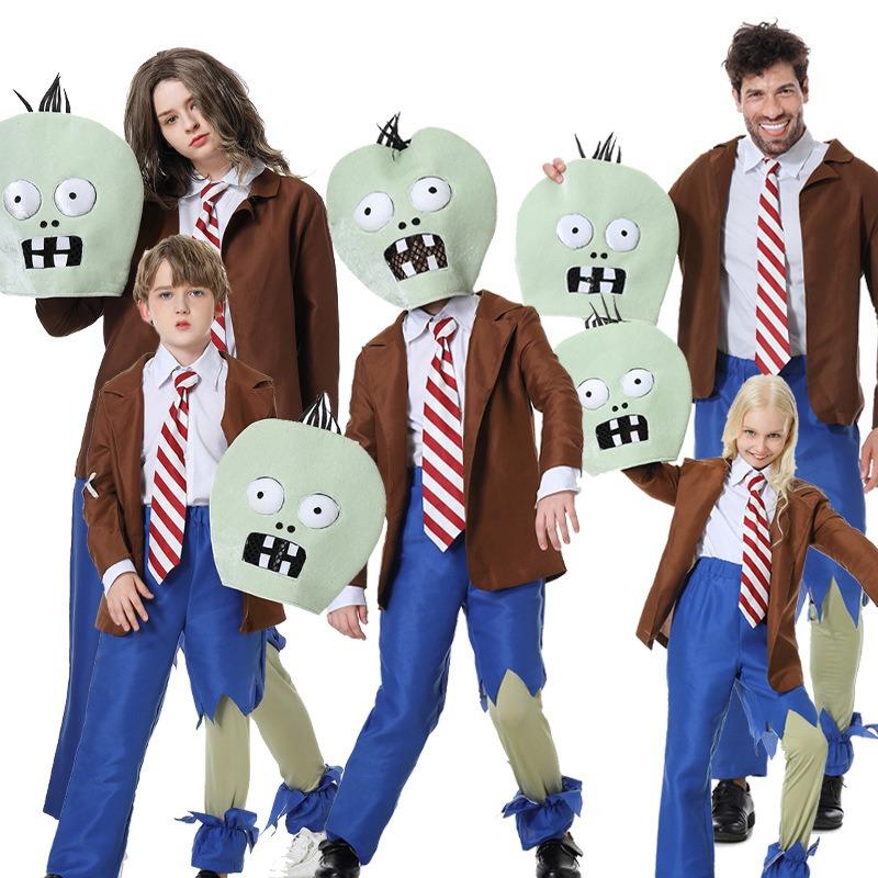 Plants vs. Zombies Halloween Boys & Girls Cartoon Adult Kids Hoodies Costumes Performance Costumes