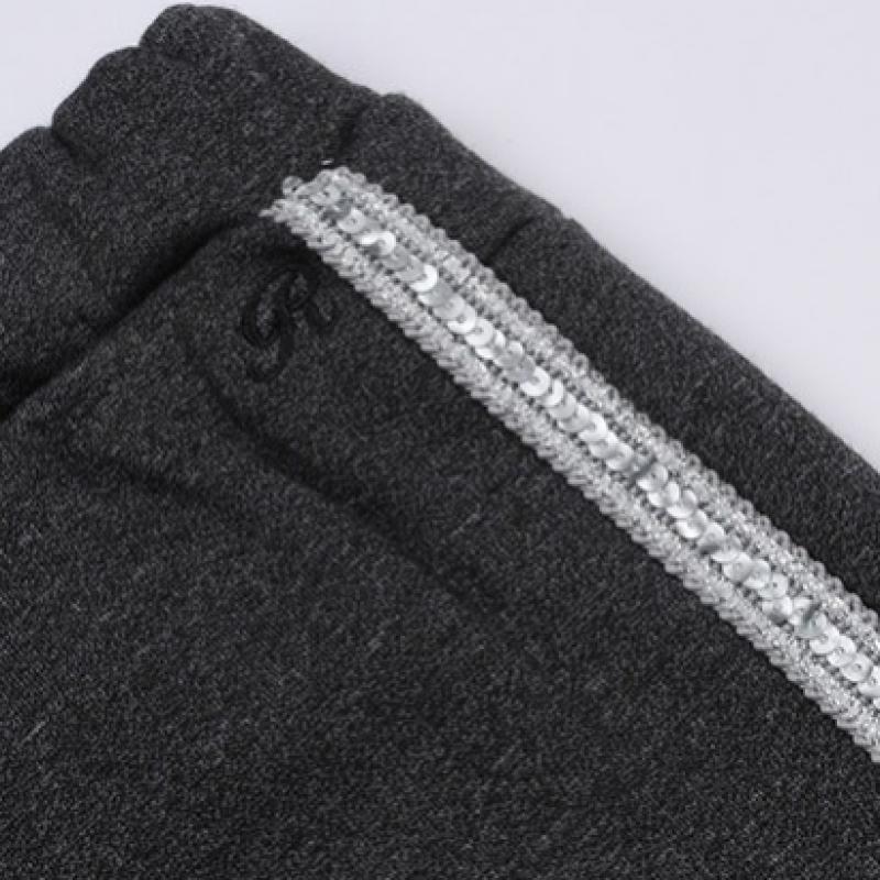 [Renoma Kids] Брюки Renoma Kids для девочек из меха с пайетками, цвет уголь