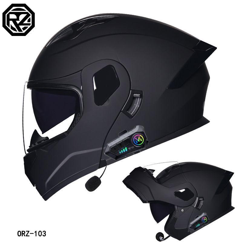 3C Certified small helmet body motorcycle open-face helmet with dual visors, suitable for men and women, with Bluetooth, full-face and half-face