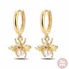 New in 925 Silver Color Gold Pearl Bee Irregularity Star Moon Earrings For Women Trending Fashion Jewelry Birthday Gifts