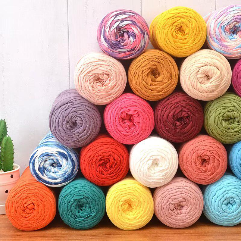 200 г Высокоэластичная полосатая пряжа для DIY-вязания: Вязаные пледы, коврики, корзины для хранения и многое другое