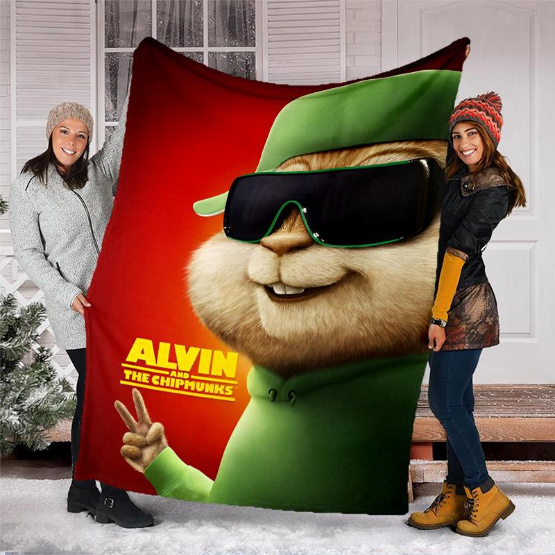 Alvin Chipmunks Theme Printed Blanket Perfect For Couch Bed Travel Outdoor Use Machine Washable Cozy Durable