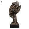 Resin Silence Is Fashion Gold Sculpture Party Home Statuette Figurine Craft Decoration Office Home