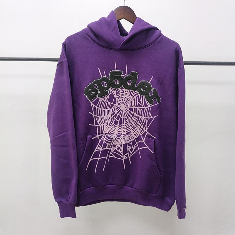 Heavyweight Spider Web Foam Print Fleece Hoodie (450G)