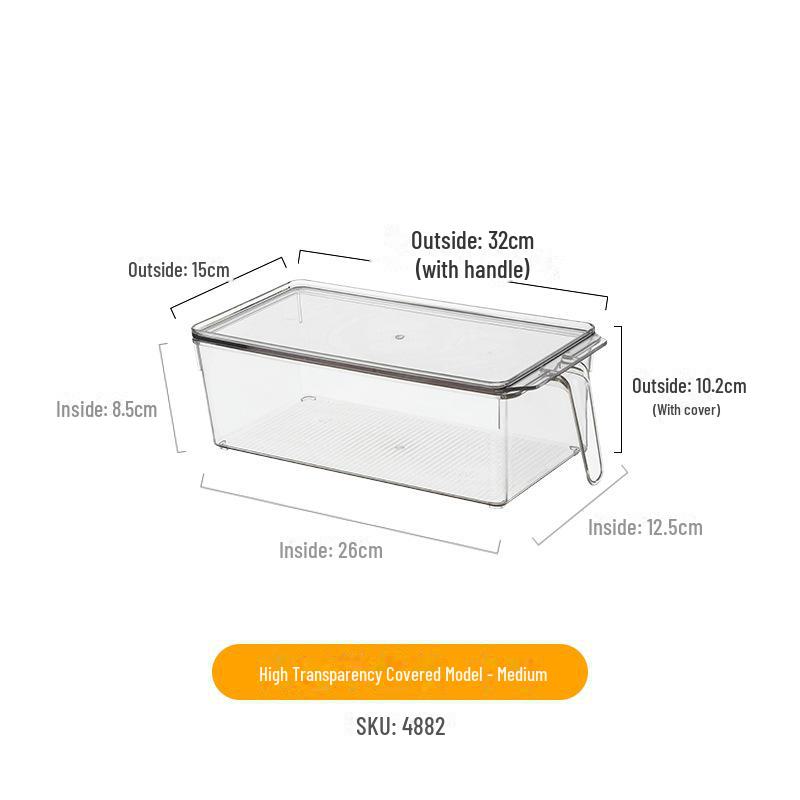 Refrigerator Storage Drawer Box, Food-Grade Transparent PET Basket