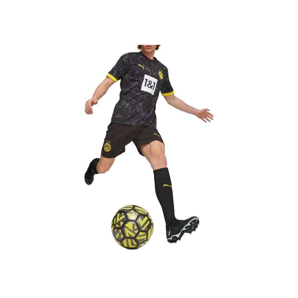 Puma Футболка Bvb Away с вышитым логотипом, круглым вырезом, коротким рукавом, мужская футболка, черный цвет, 770612-02