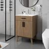 24-дюймовая тумба под раковину для ванной комнаты, Комплект тумбы с раковиной, с двумя дверцами шкафа с плавным закрыванием, Современный одинарный комплект шкафов для ванной, Индивидуальный
