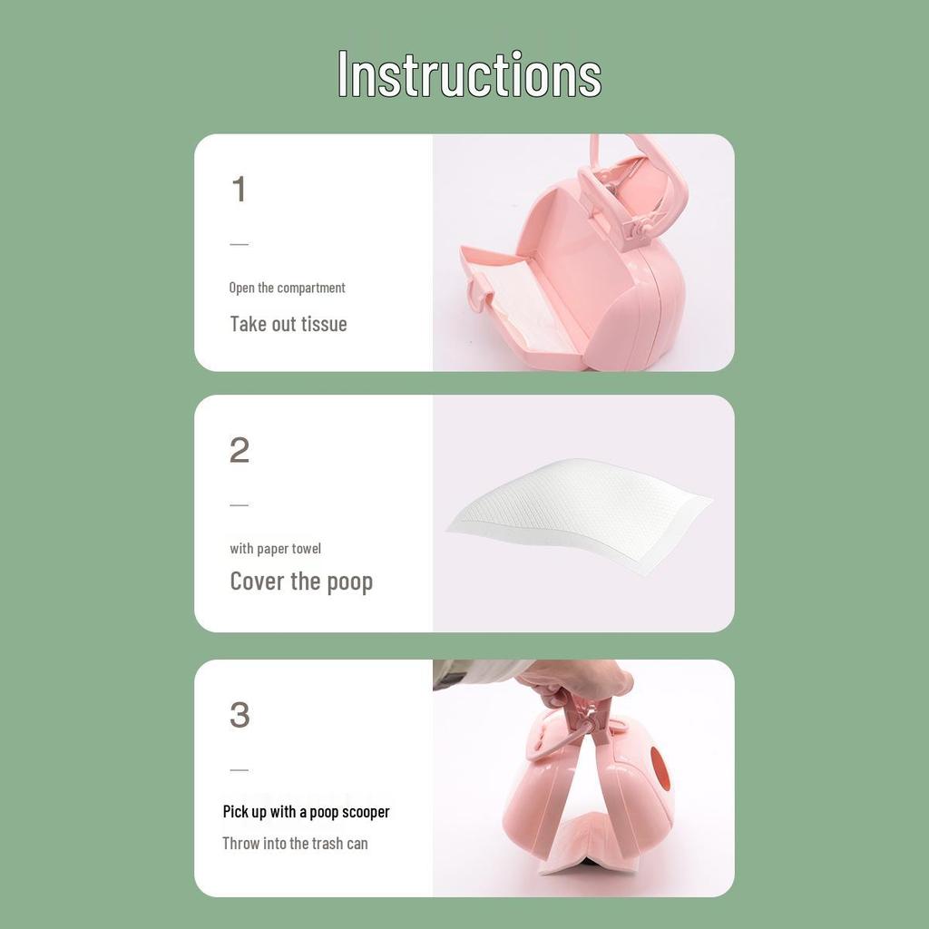 Pet Poop Scooper: Long Handle, Portable Dog Waste Picker for Outdoor Walks