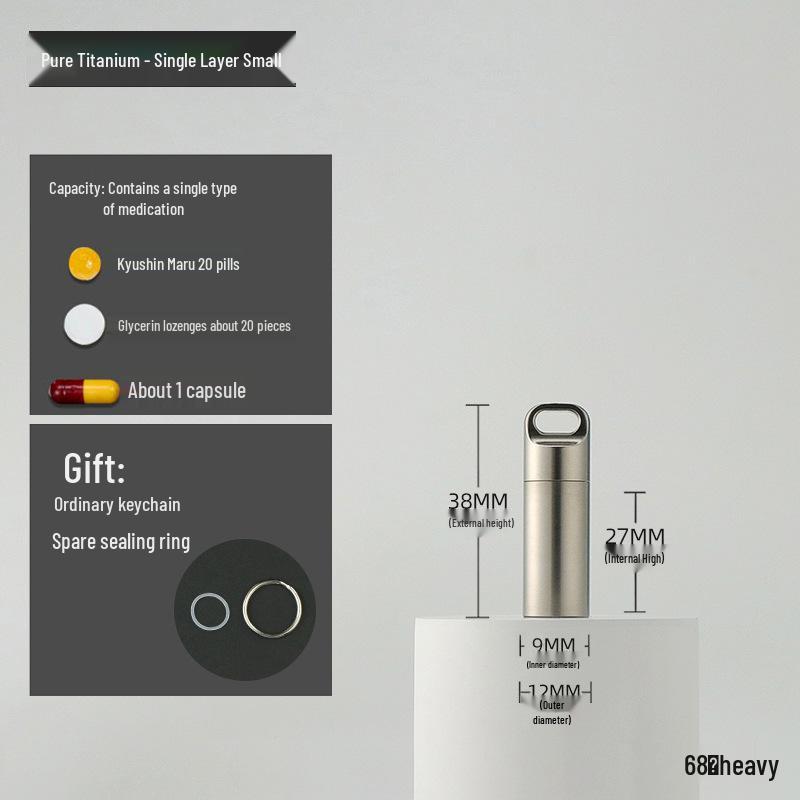 Водонепроницаемая мини-таблетница из нержавеющей стали - Портативный, влагозащищенный дорожный контейнер для лекарств