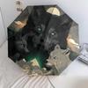 Узор с волками, автоматический складной зонт, портативная и складная конструкция, 8 спиц, рождественский или день рождения подарок.