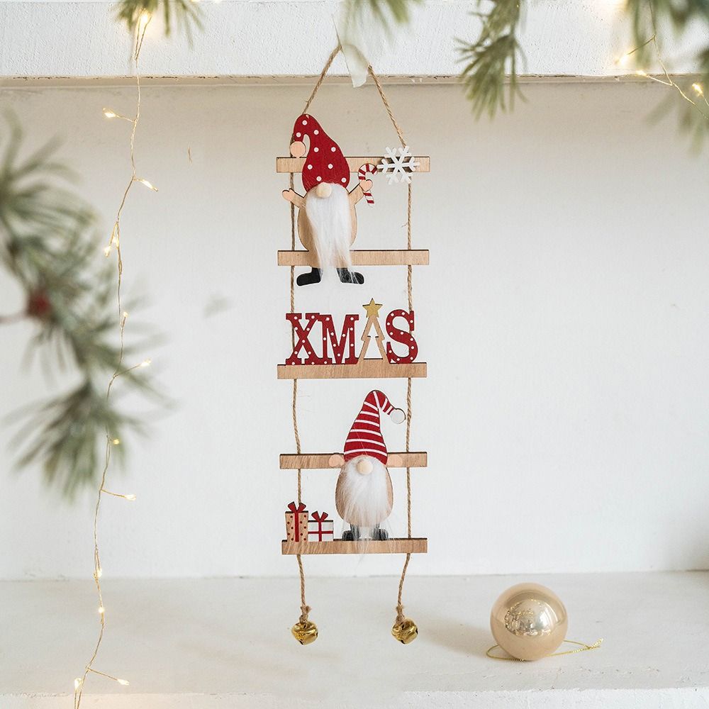 With Bells Climbing Ladder Santa Claus Pendants Cartoon Merry Christmas Decor Party Favors