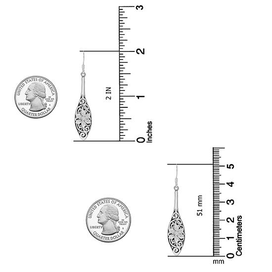 LeCalla Женские серьги-крючки из стерлингового серебра 925 пробы с филигранью в стиле Бали в виде цветка-капли в форме капли