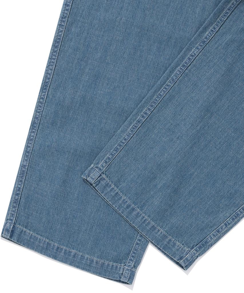 COLUMBIA UNIVERSITY Sl-Label Loose-Fit Denim Pintuck Pants Light Denim