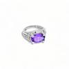 Unique Silver Ring for Her, Amethyst Ring, Natural Gemstone Ring for Her, Pure 925 Sterling Silver Ring SSR329
