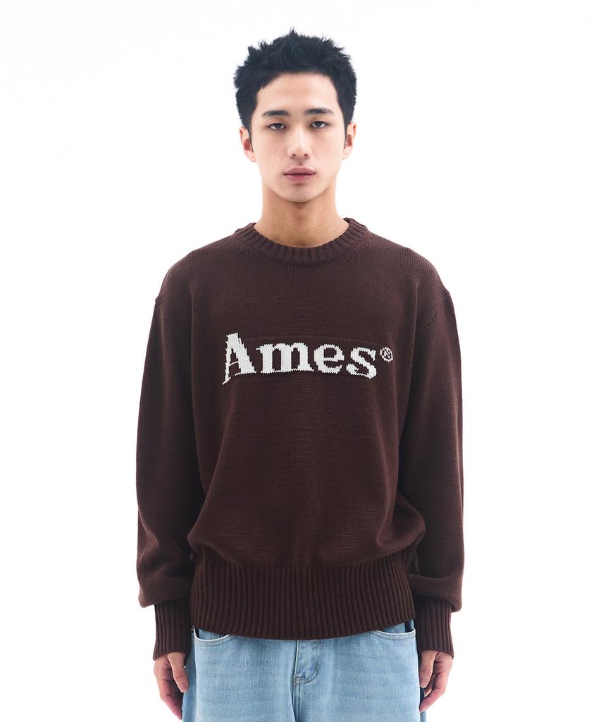 AMES-WORLDWIDE Basic Pullover Knit Brown