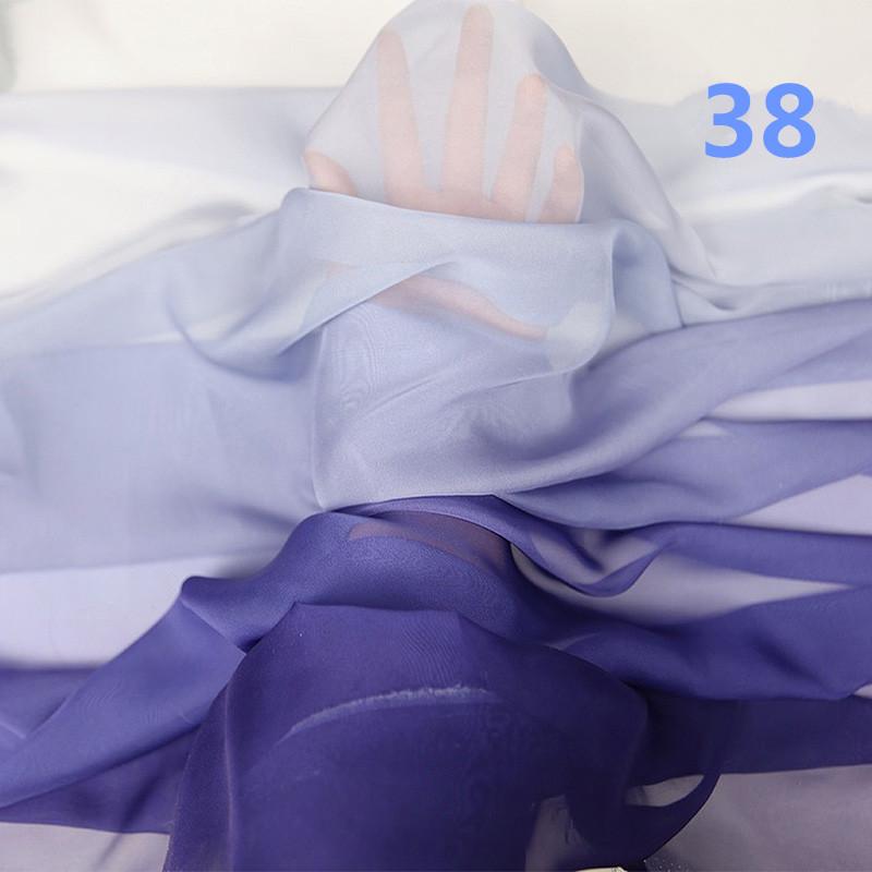 2M Ткань шифон градиентного цвета радуги в древнем стиле 30D органза тюль для DIY ханьфу свадебного платья сценического декора