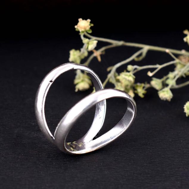 Full Finger Arthritis Splint Ring – Adjustable Silver Thumb Support Ring, Handmade Therapy Band for Joint Pain Relief, Healing Jewelry Gift for Her