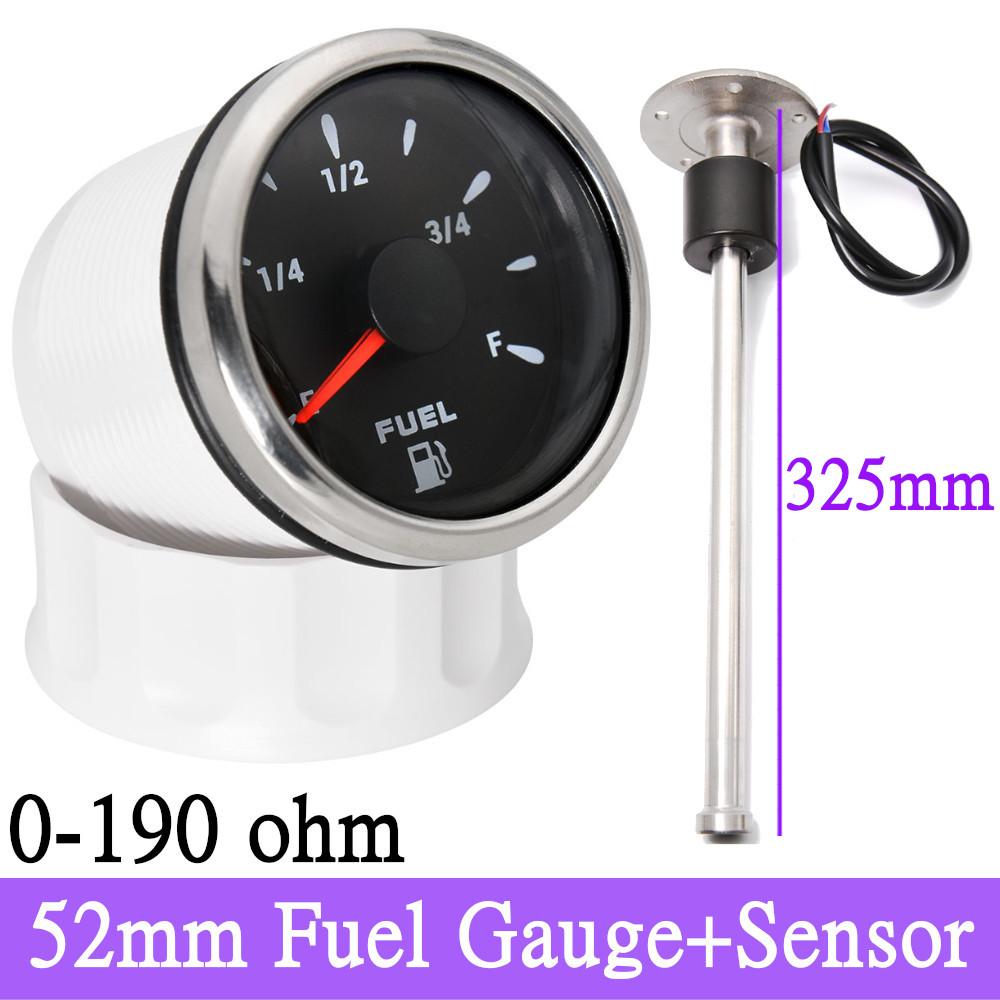 Водонепроницаемый автомобильный датчик уровня топлива 52 мм с 8 цветами подсветки, подходит для 0 ~ 190 Ом, 240-33 Ом, датчик уровня топлива для универсальной лодки, автомобиля, грузовика