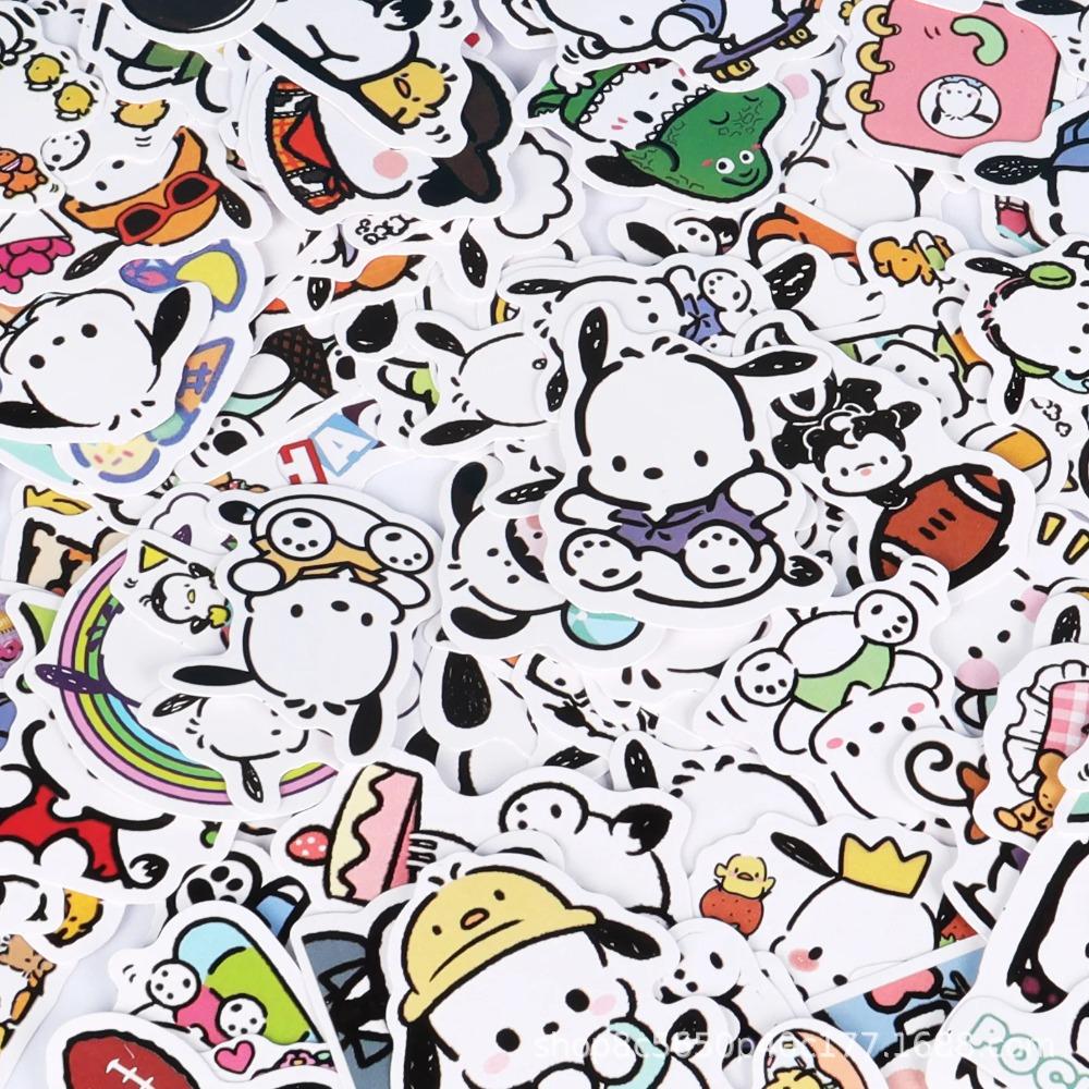 60 шт. Sanrio Hello Kitty Kuromi Cinnamoroll Pochacco Наклейки для Детей Девочек DIY Ноутбук Телефон Дневник Милый Мультяшный Sanrio Наклейка