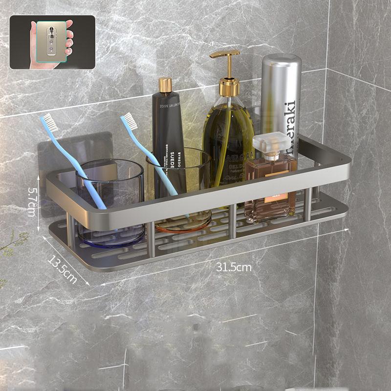 Роскошная просторная и вместительная настенная полка без сверления для ванных комнат и кухонь — простая установка, экономия места, структура из сплава, прочное сцепление