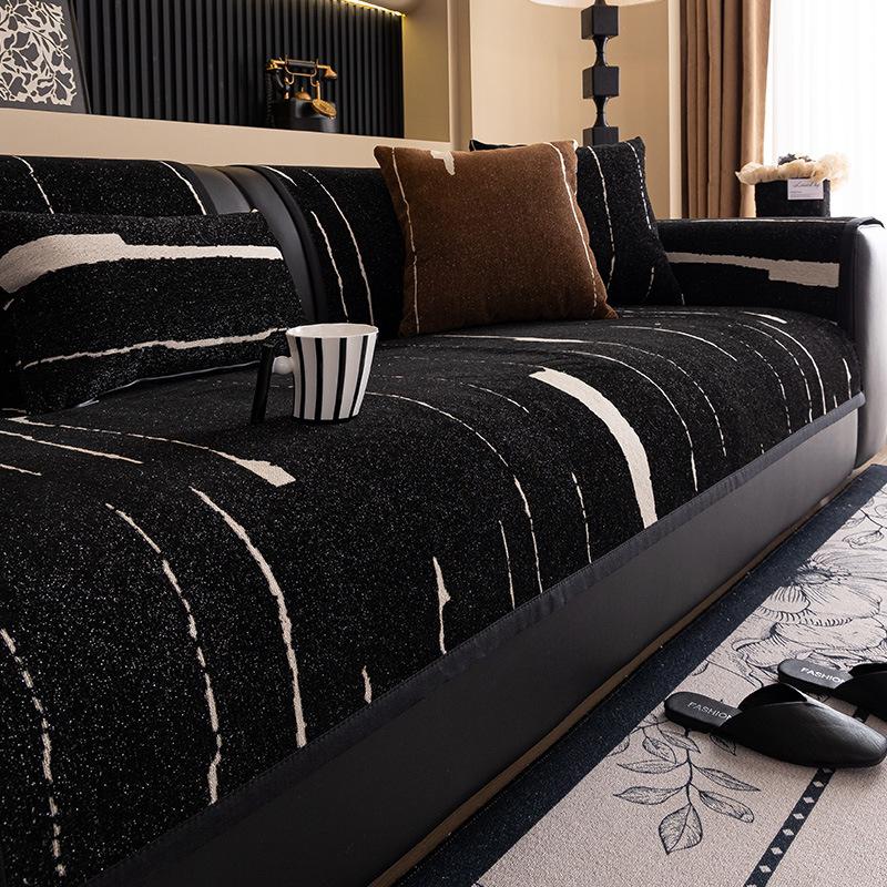 Универсальная подушка для дивана «Четыре сезона» Новая легкая роскошная премиальная подушка для сиденья Шенилл Нескользящий кожаный чехол для дивана Чехол