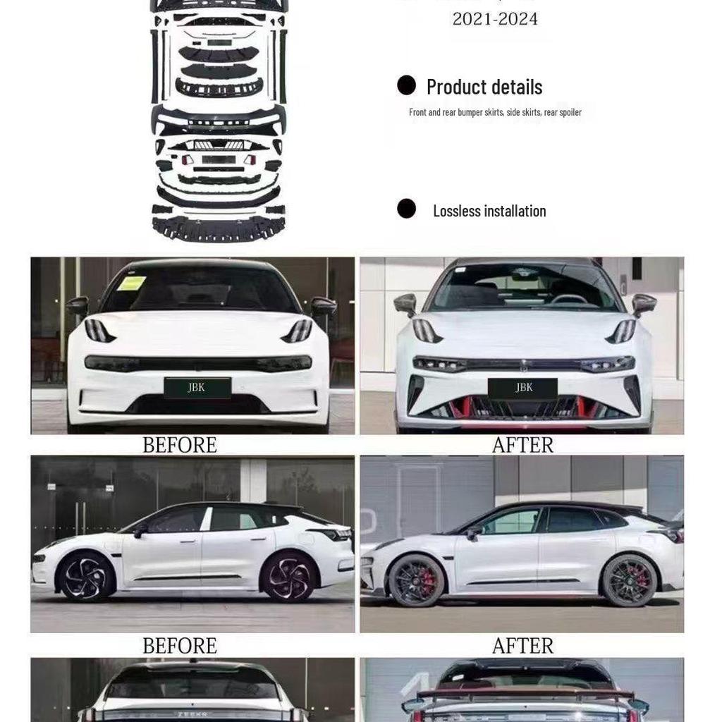 Zeekr 001 Upgrade: Complete FR Body Kit with Front & Rear Bumpers, Side Skirts, and Rear Spoiler for New Energy Models