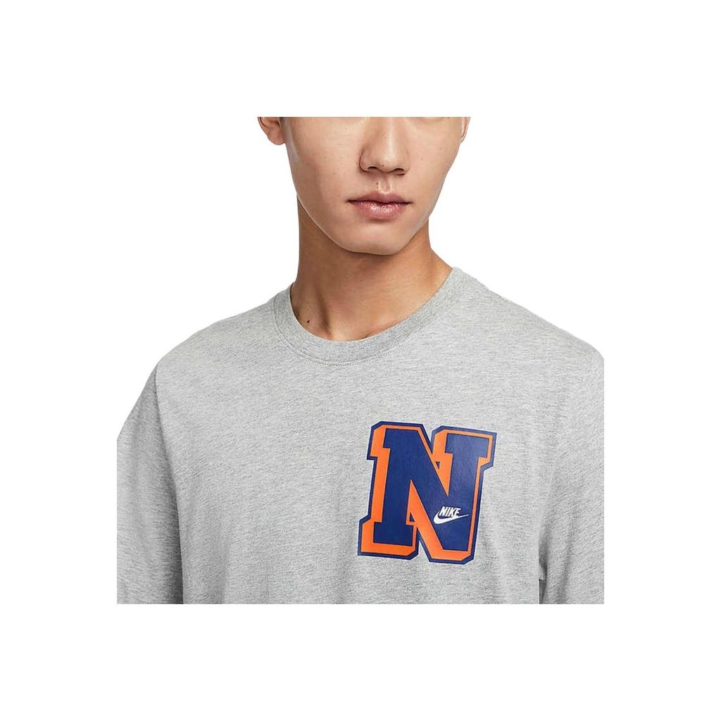 Nike Винтажная повседневная футболка с коротким рукавом с надписью «Письмо», мужские топы, темно-серый цвет FV3773-063