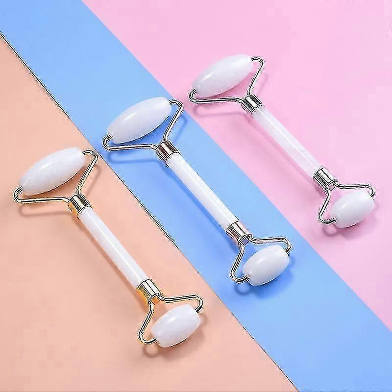 Natural white jade crystal roller stone massage body eye anti-wrinkle ascending facial skin reduce cellulite health care tool
